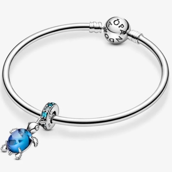 PANDORA Murano Glass Sea Turtle Dangle Charm w/box - Picture 2 of 12